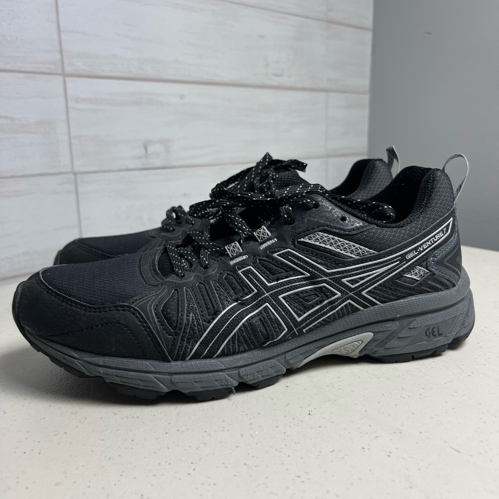 Asics Gel Venture 7 Womens Size 10.5 Running Shoes Low Top Black Sneakers